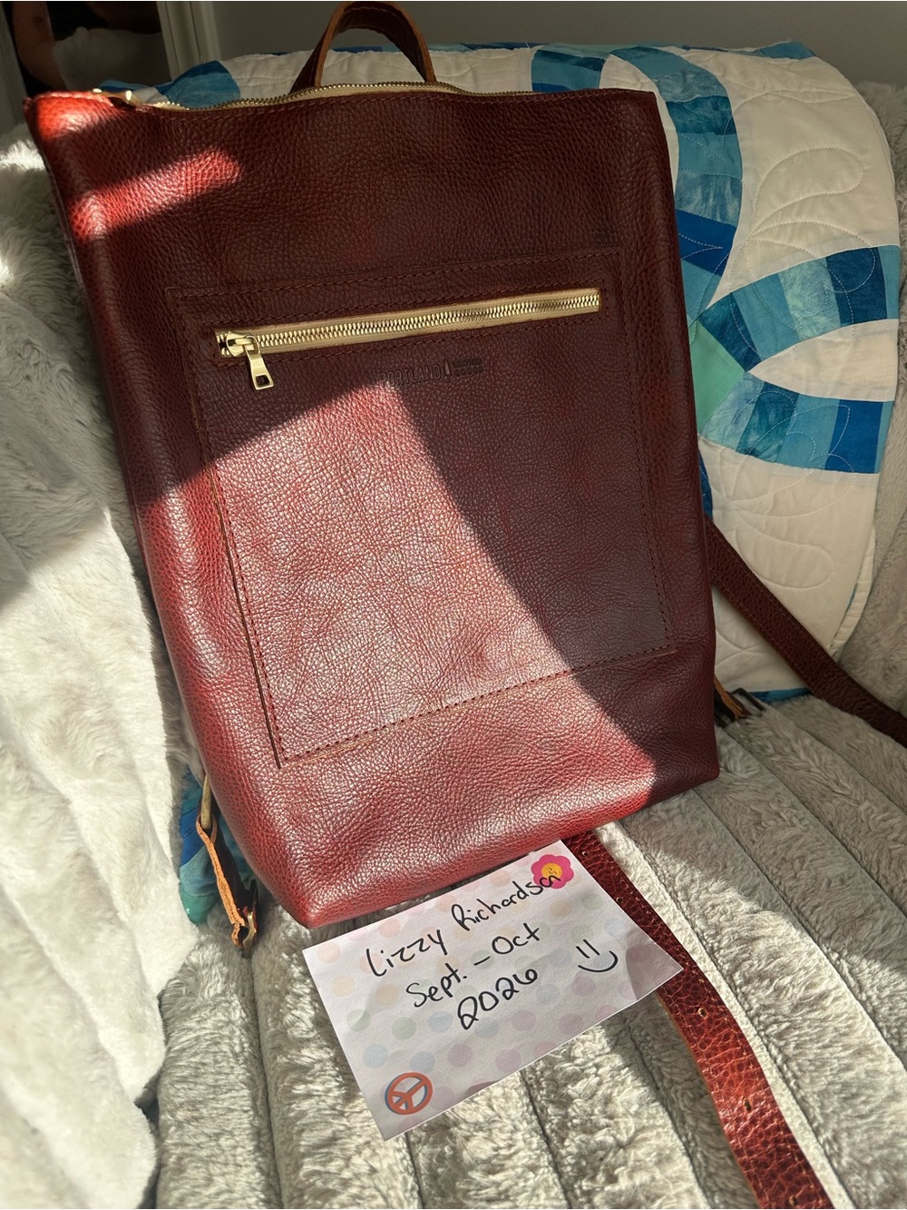 Laptop backpack in cinnamon bear